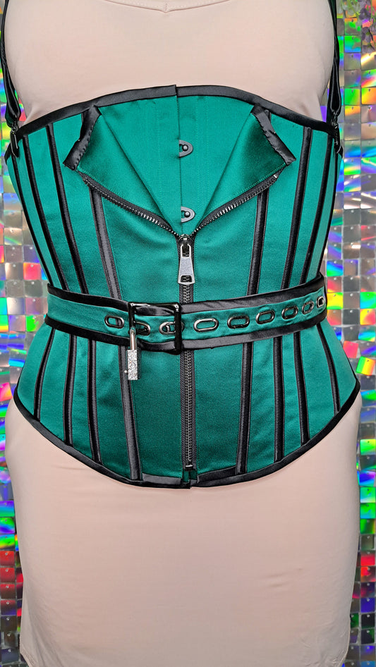 Locking corset with classic lacing
